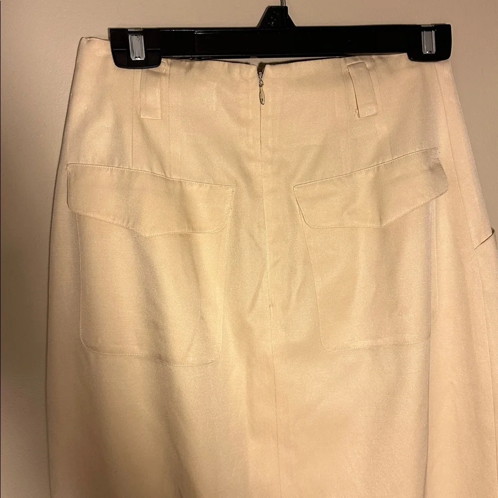 Ellen Tracy silk blend Cream long skirt - Picture 5 of 7
